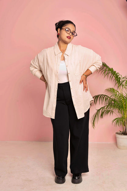 Oversized Shirt for Women - Vanilla