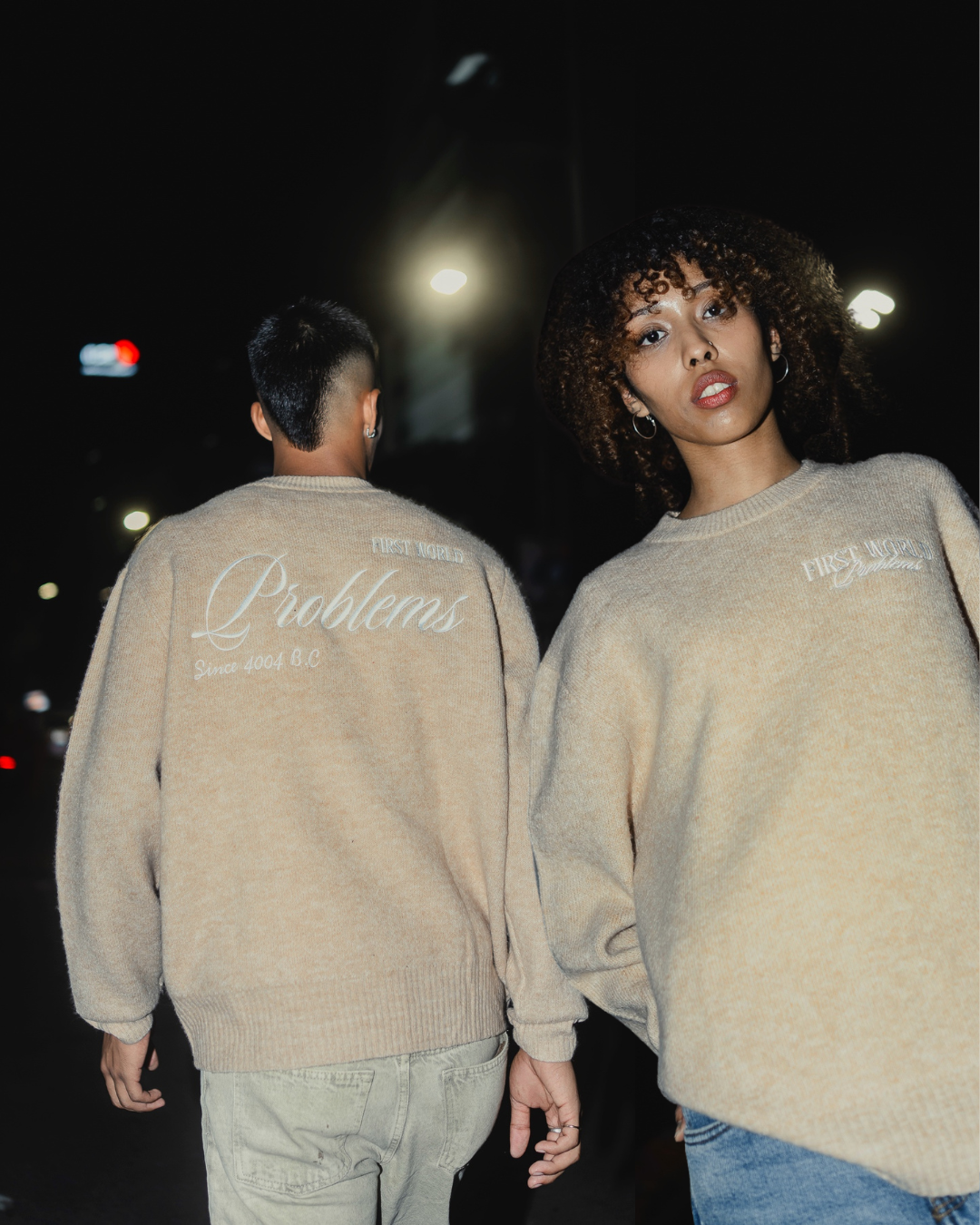 Stockholm Beige - FWP Scandi Academy Crew Knit Sweater - Unisex