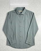 The European Collar - Linen Effect - Long Sleeve Shirt - Light Olive - Unisex