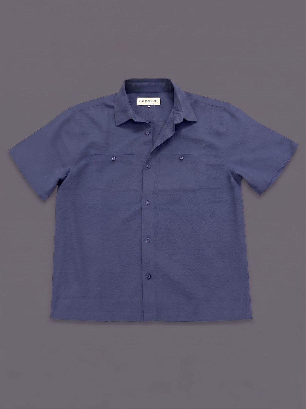 Short-Sleeve Boxy Shirt with Seamless Pockets - Navy