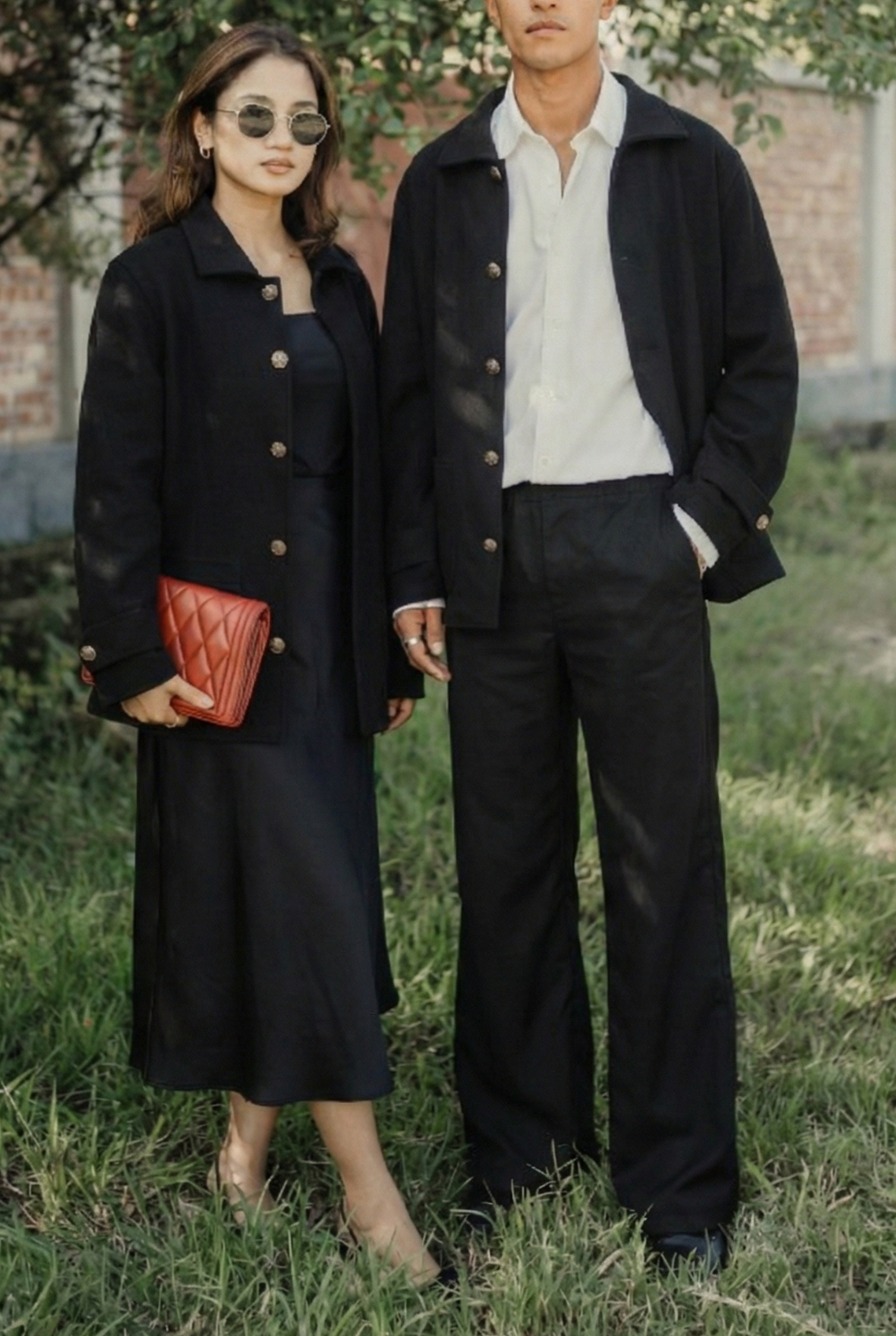 Kieran Coat Deluxe  - Noir  - Decorative Golden Buttons - Unisex