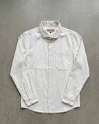 The European Collar - Linen Effect - Long Sleeve Shirt For Men - White