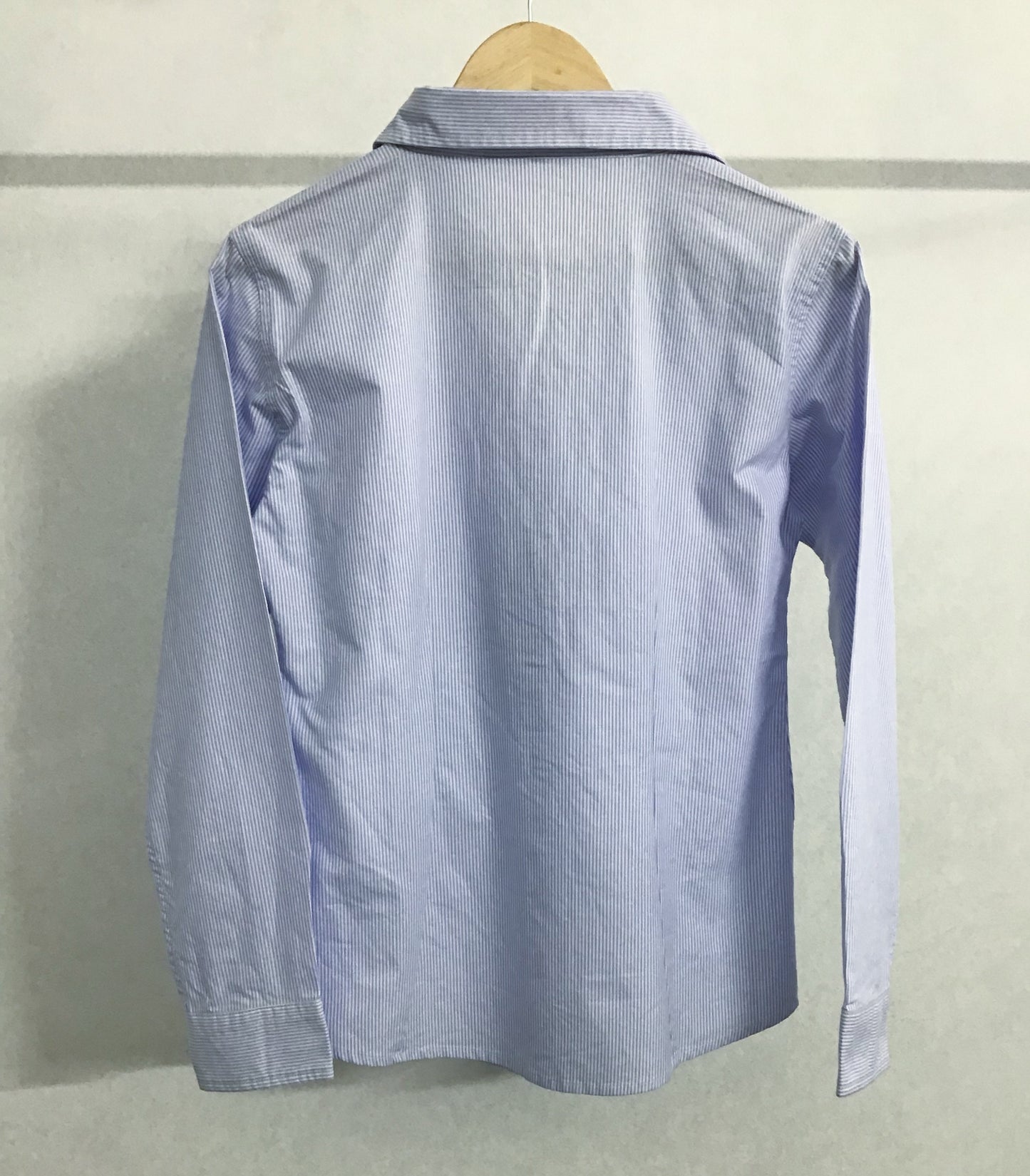 Fitted Shirt For Women - Light Blue and White Pinstripe