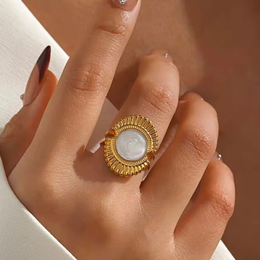 Oval Enamel Ring