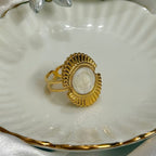 Oval Enamel Ring