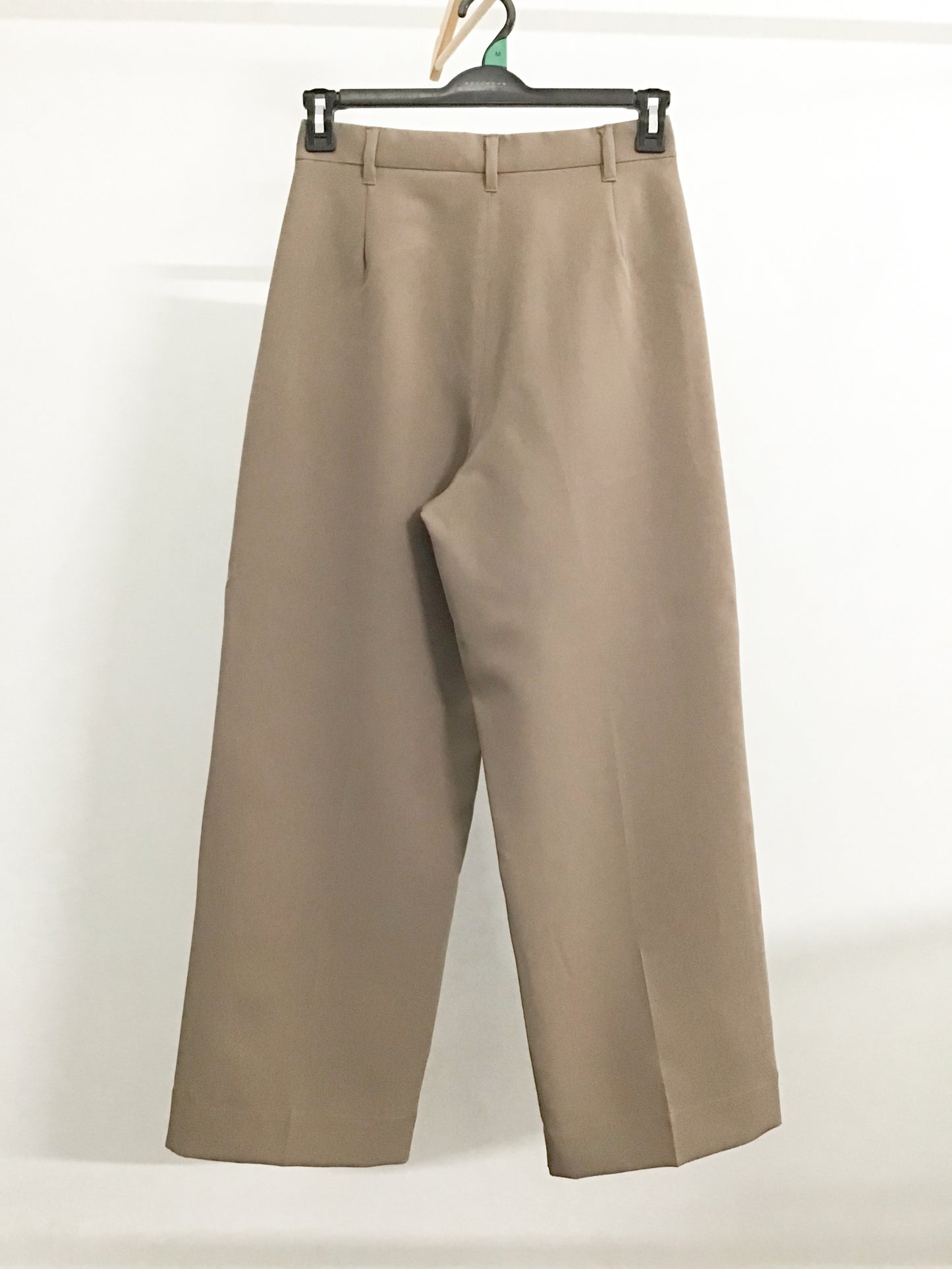 Pleated High Waist - Straight Leg Pants For Women -  Light Brown