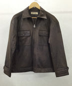 Faux Leather Jacket - Vintage Brown - For Men