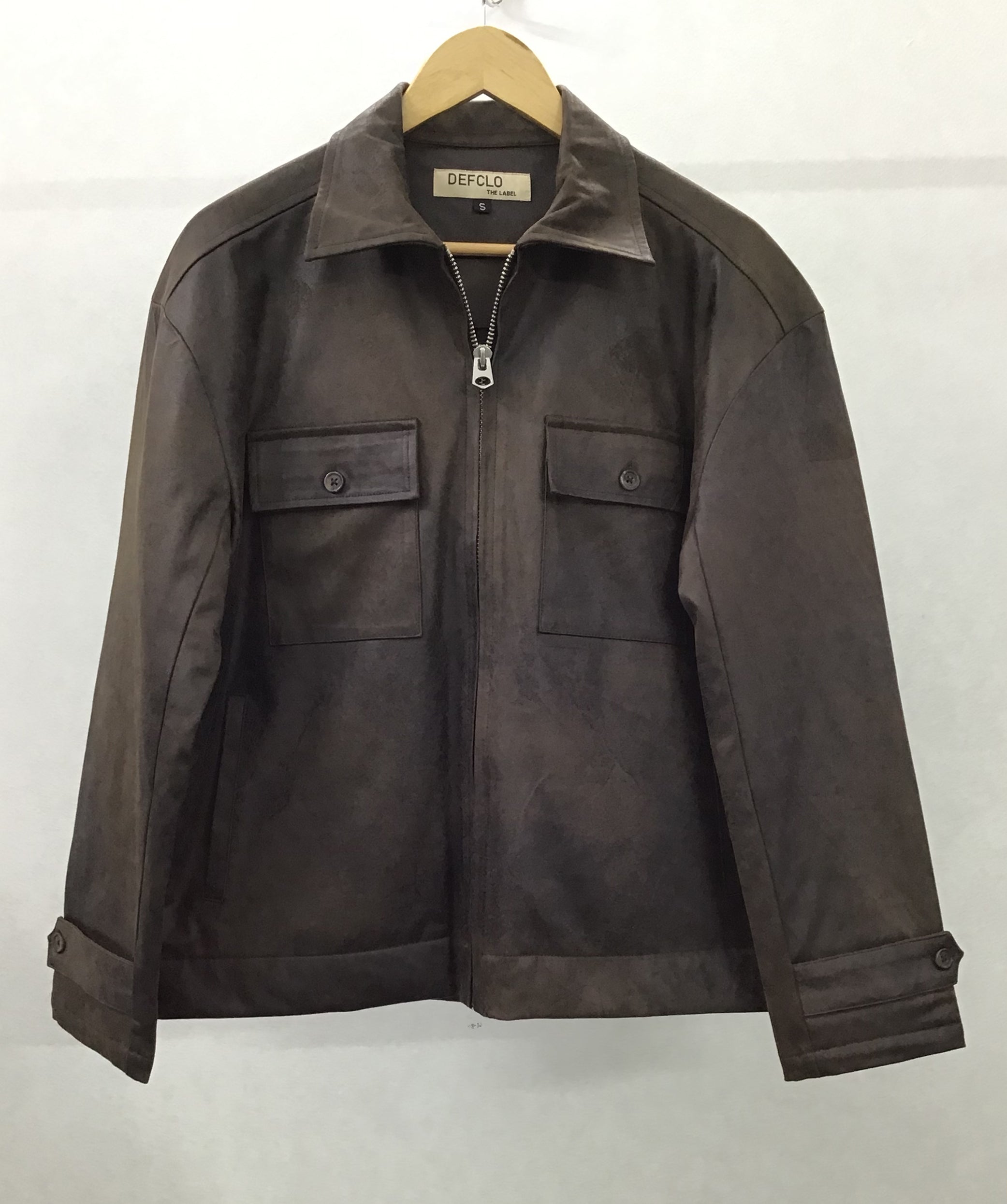 Faux Leather Jacket - Vintage Brown - For Men