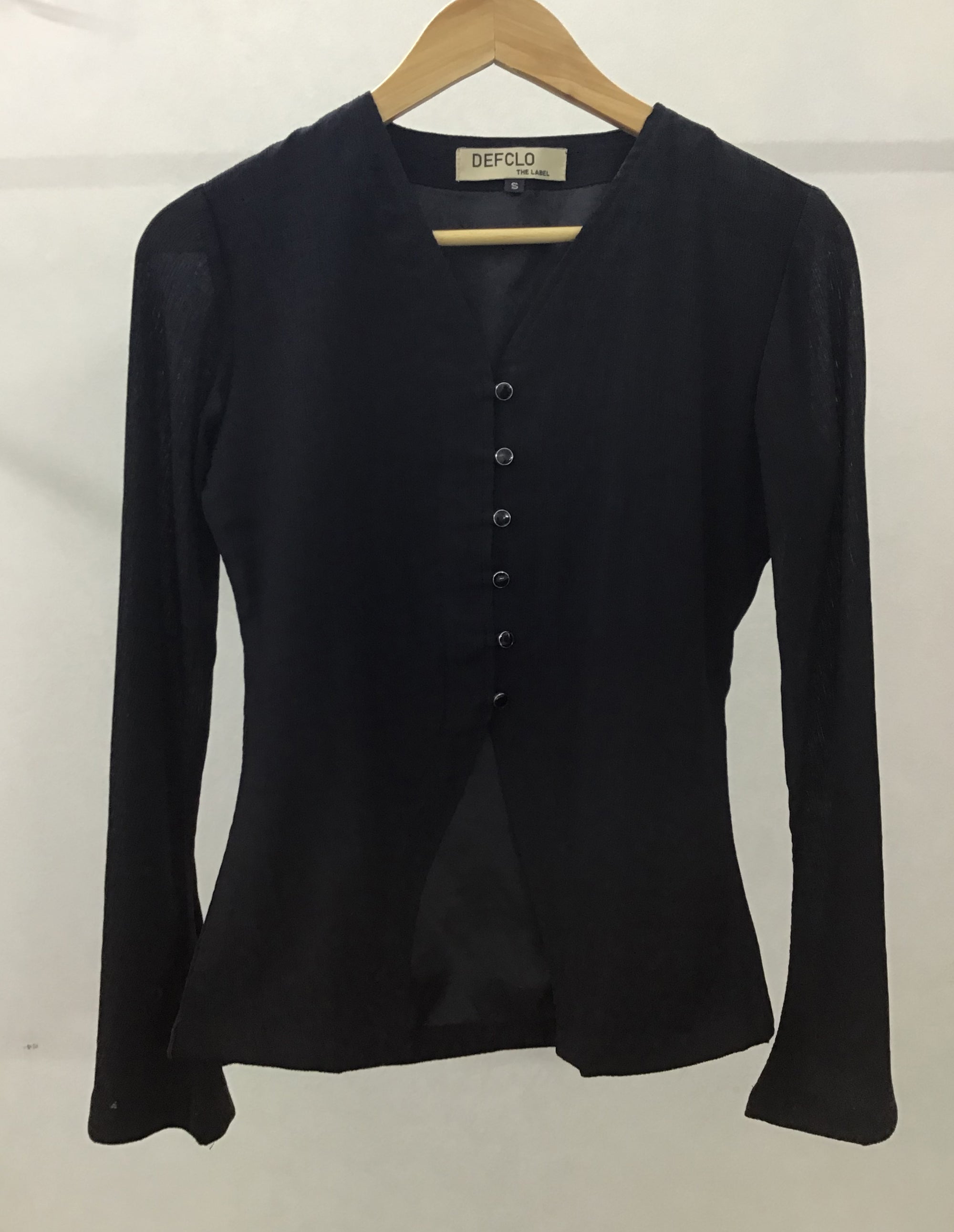 V- Neck Flared Top for Women - Raven