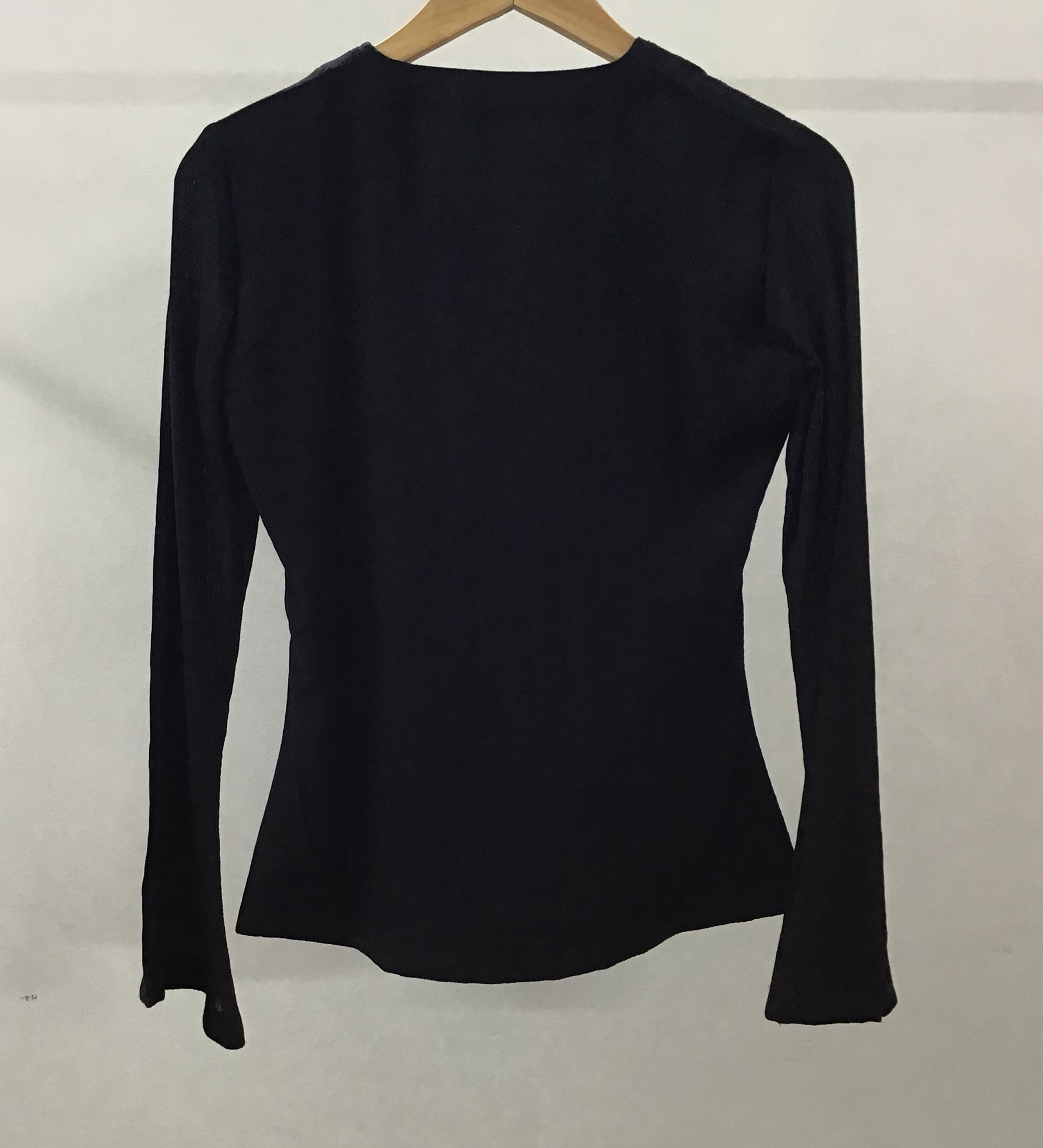 V- Neck Flared Top for Women - Raven