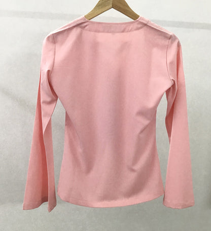 V- Neck Flared Top for Women - Strawberry Cream