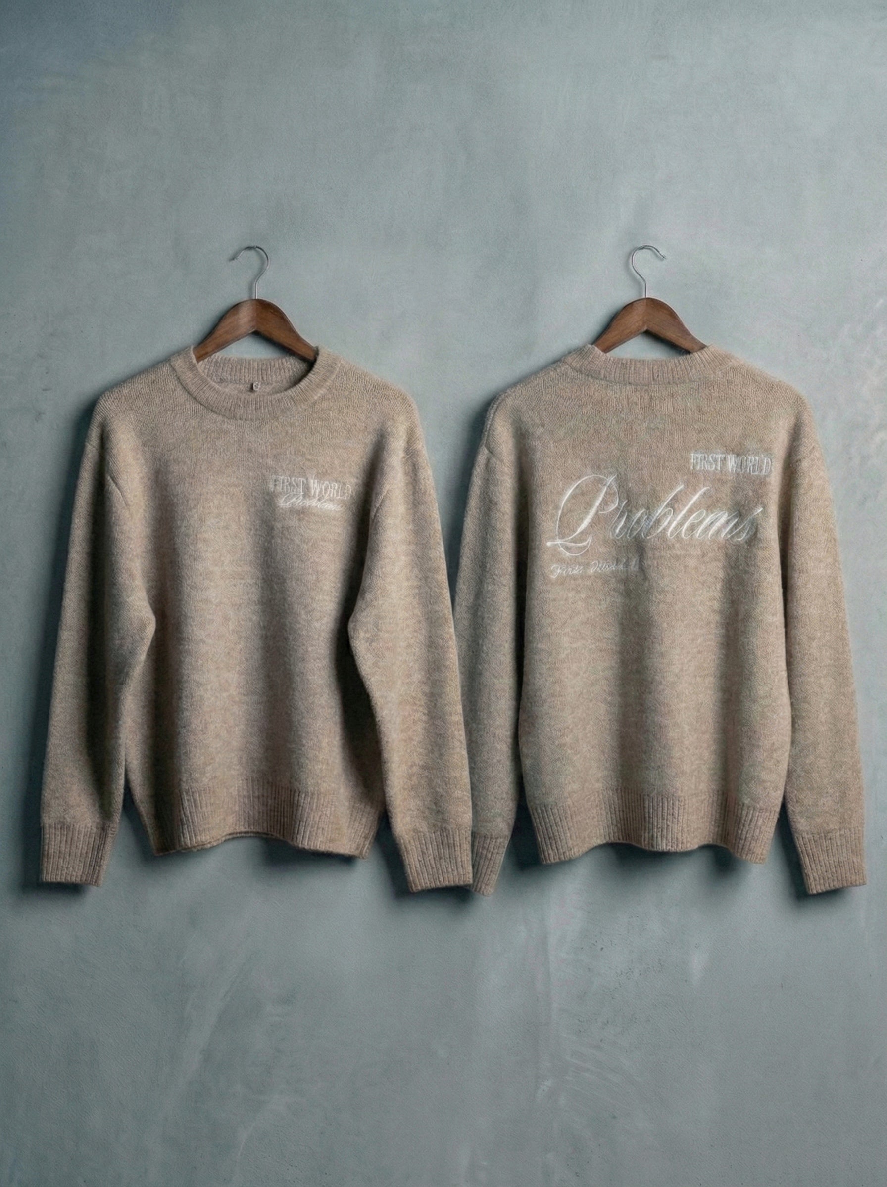 Stockholm Beige - FWP Scandi Academy Crew Knit Sweater - Unisex