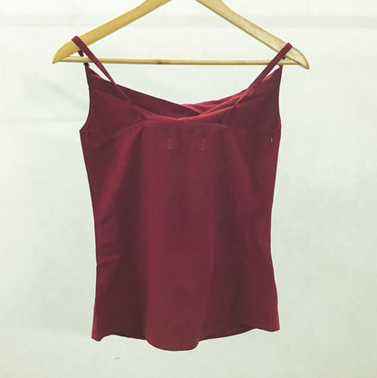 Thin strap Cowl Neck Top- Scarlet