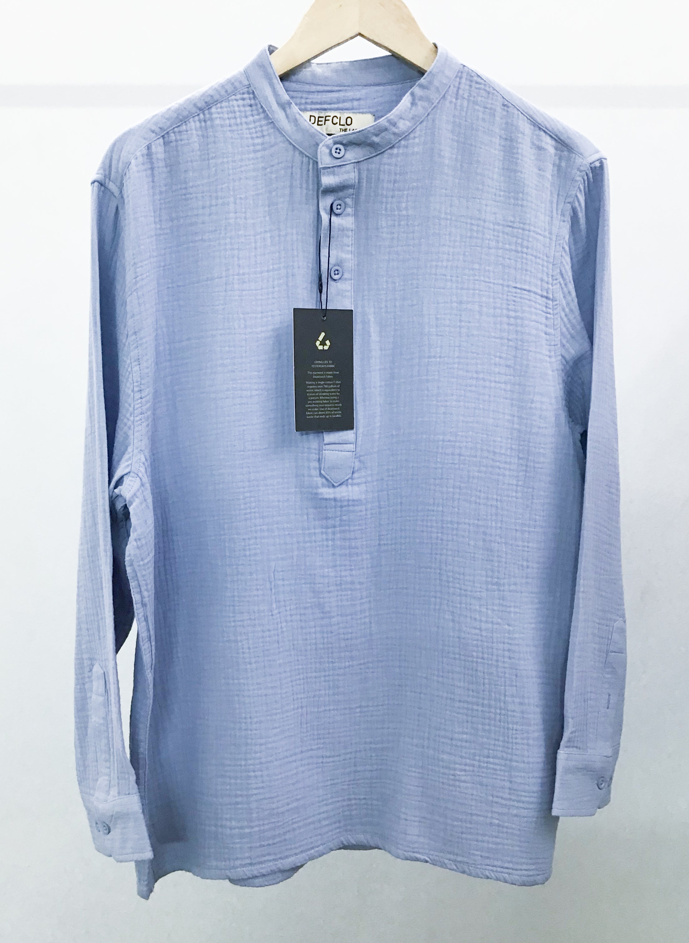 Waffle Henley - Katua - For Men - Powder Blue