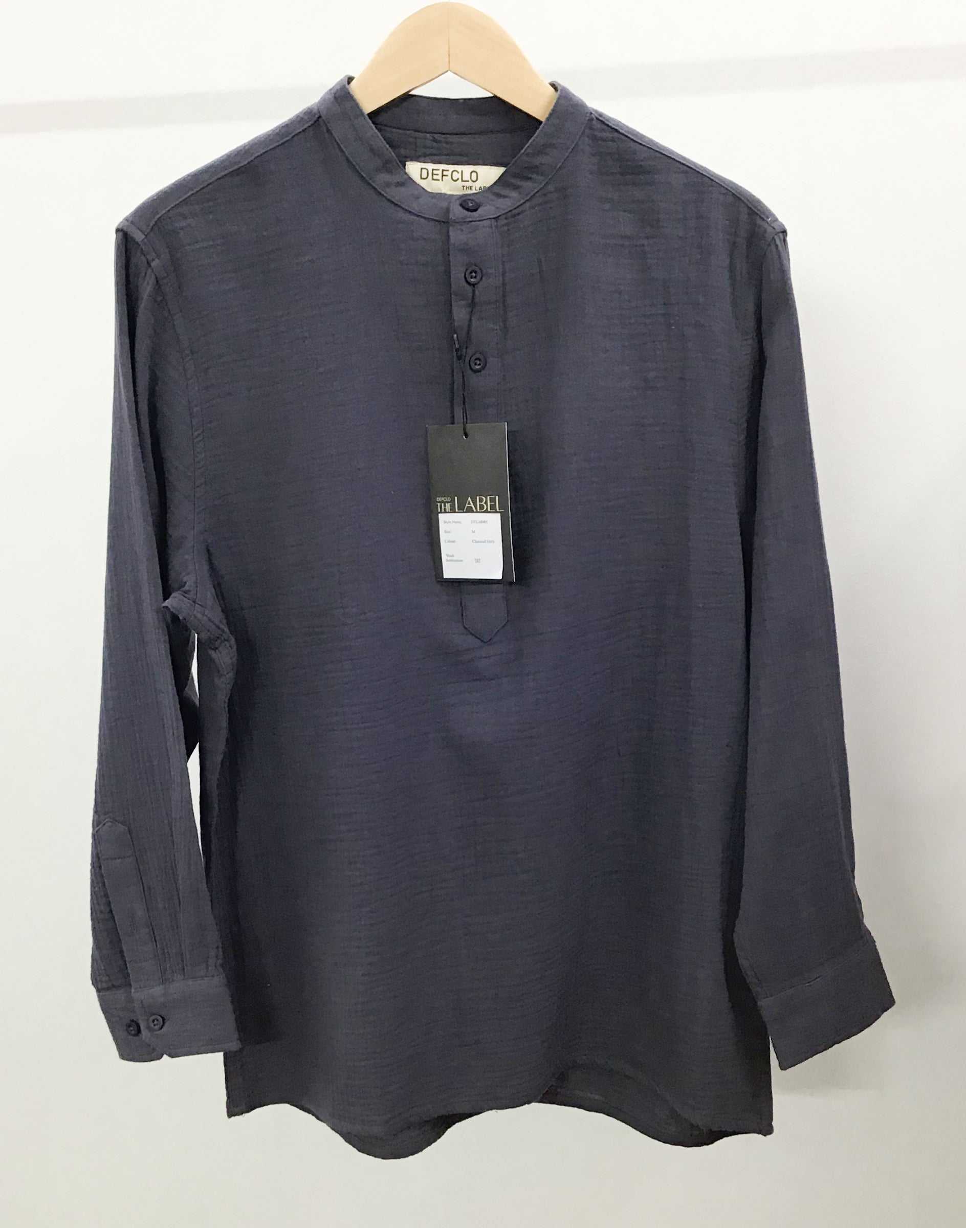 Waffle Henley - Katua - For Men - Charcoal