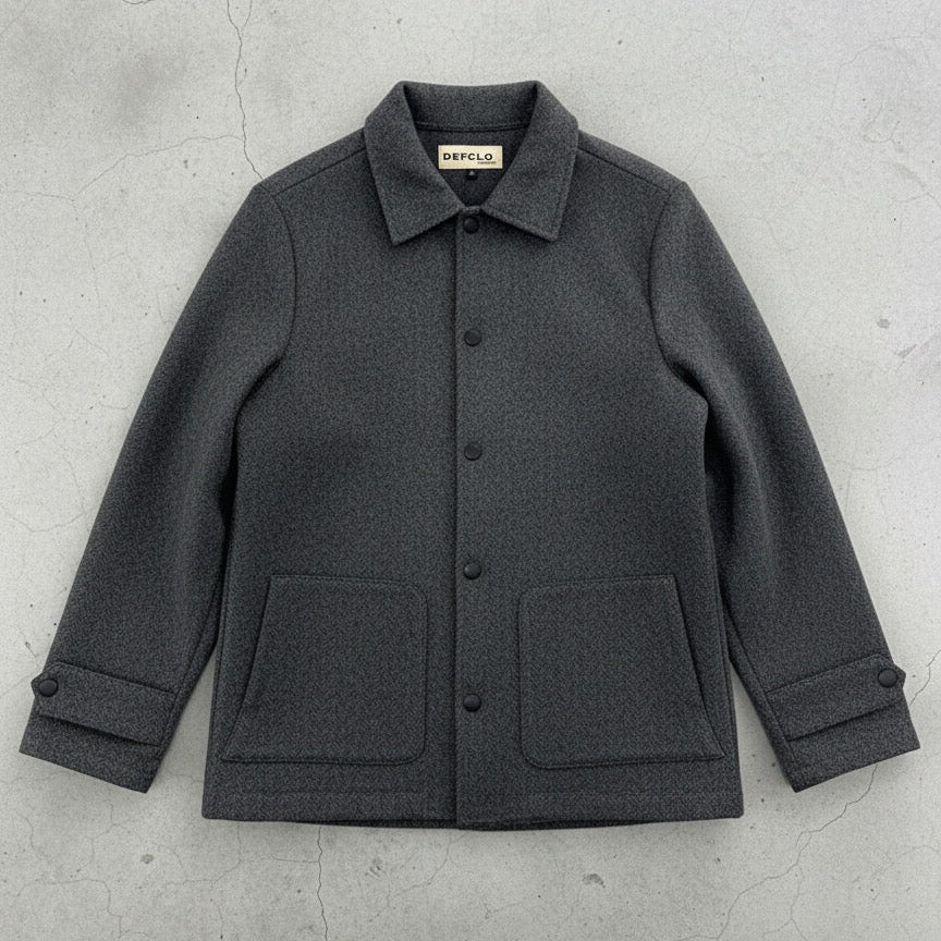 Kieran Coat Deluxe for Men - Dark Grey Herringbone