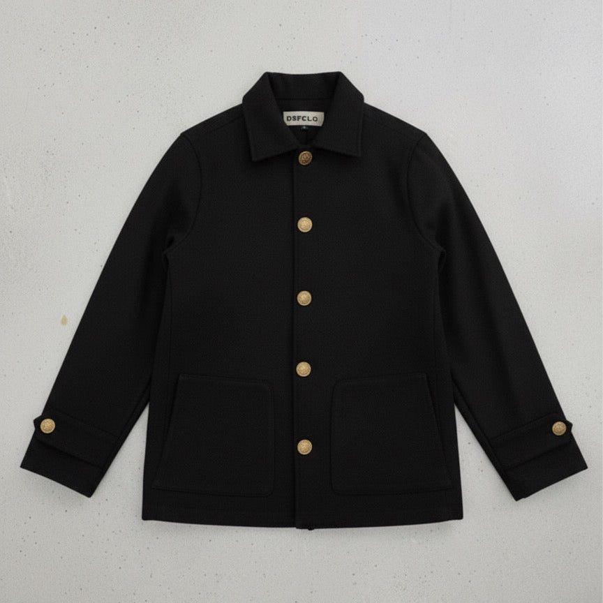 Kieran Coat Deluxe  - Noir  - Decorative Golden Buttons - Unisex