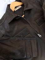 Faux Leather Jacket - Vintage Brown - For Men