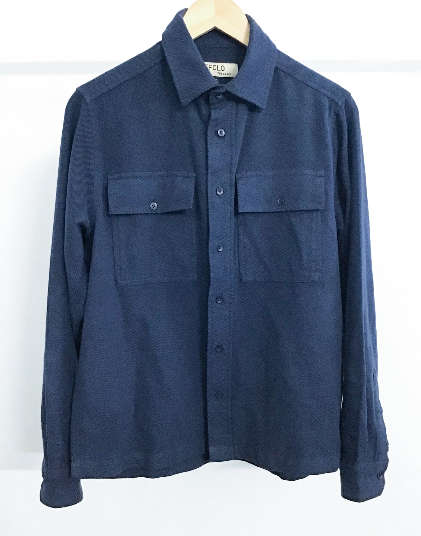 Flannel - Unisex - Navy - Dual Pocket Shirts