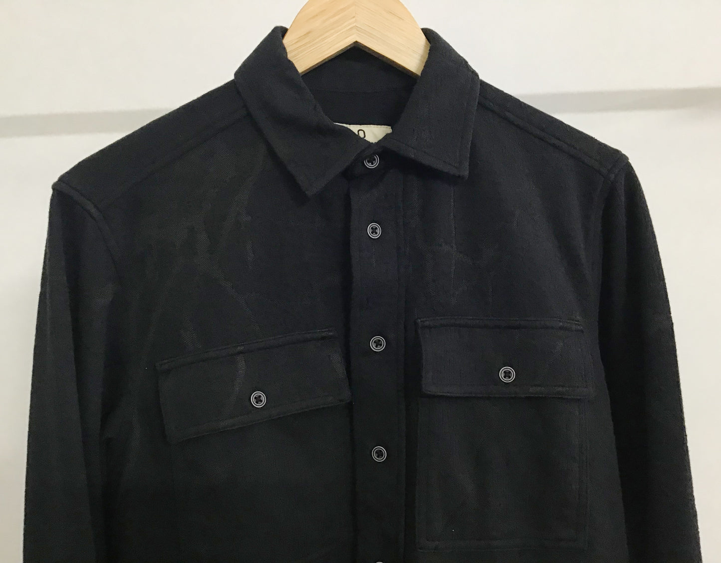 Luxe Marble Textured Shirt - Unisex - Black - Dual Pocket Shirts