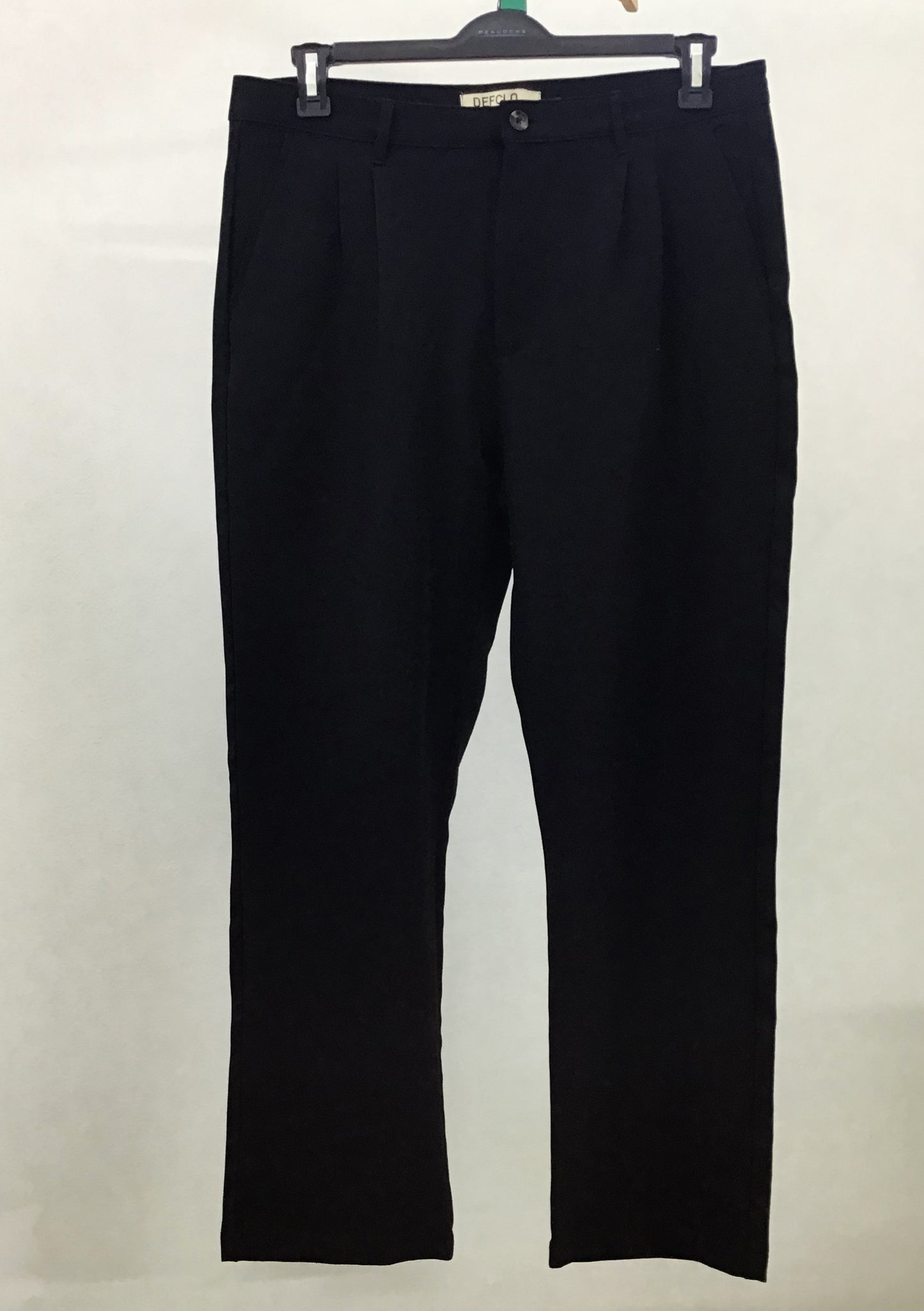 Pleated Straight Leg Pants For Men - Black - Loose Fit