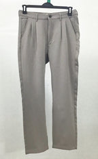 Pleated Straight Leg Pants For Men - Ash - Loose Fit