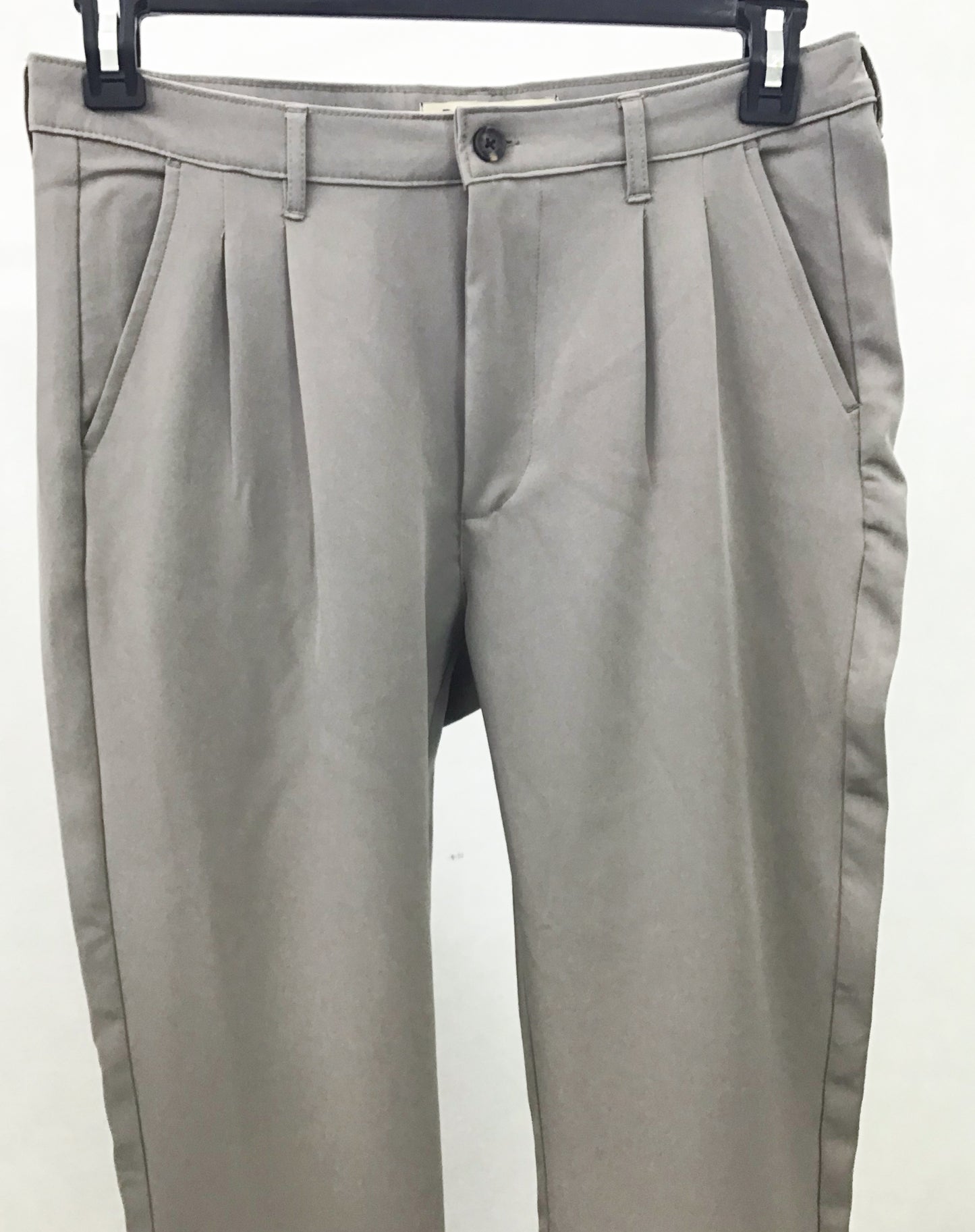 Pleated Straight Leg Pants For Men - Ash - Loose Fit