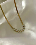 Water Drop Zircon Embedded Herringbone Chain