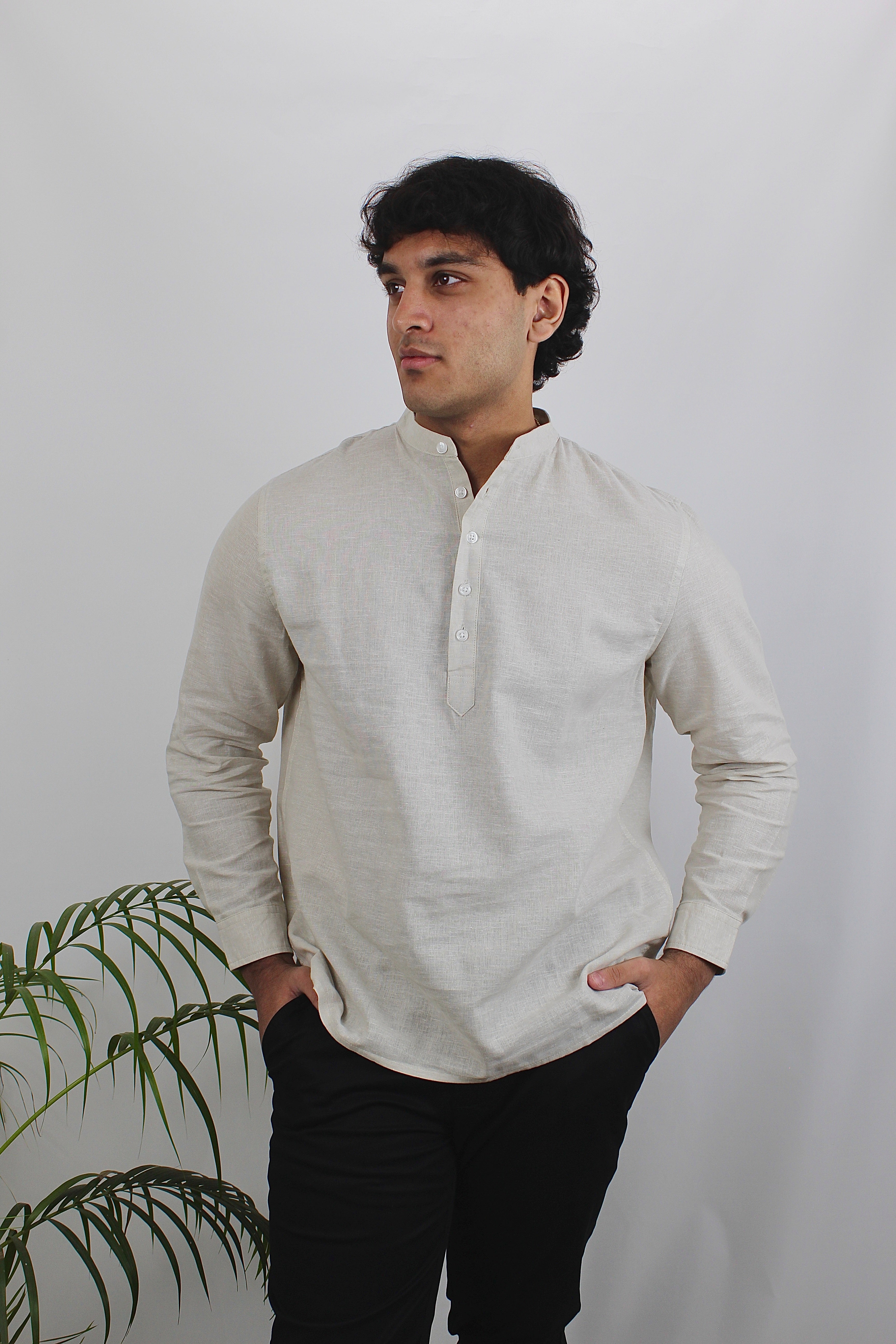 Henley for Men - Light Grey