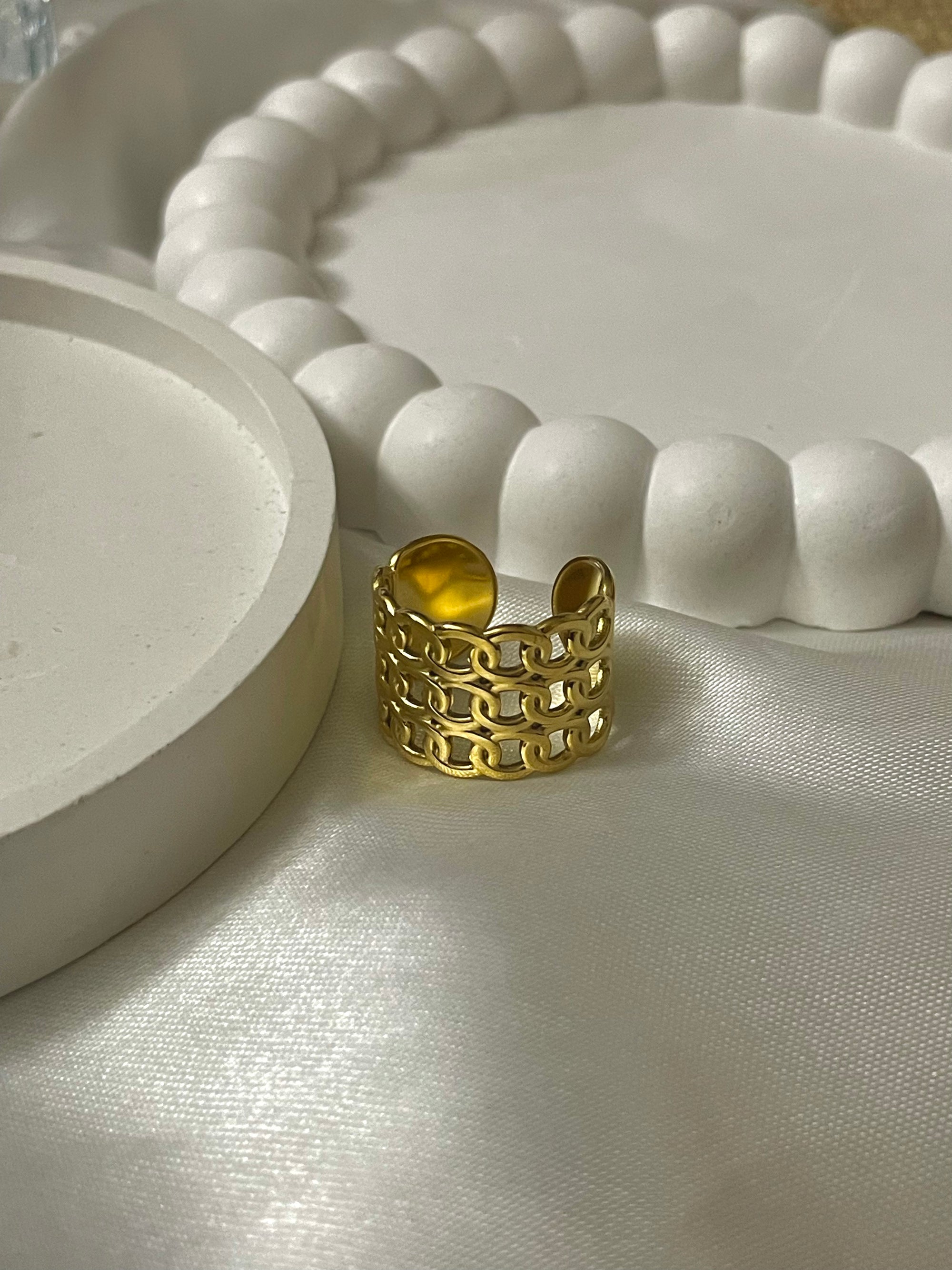 Layered Cuban Link Ring