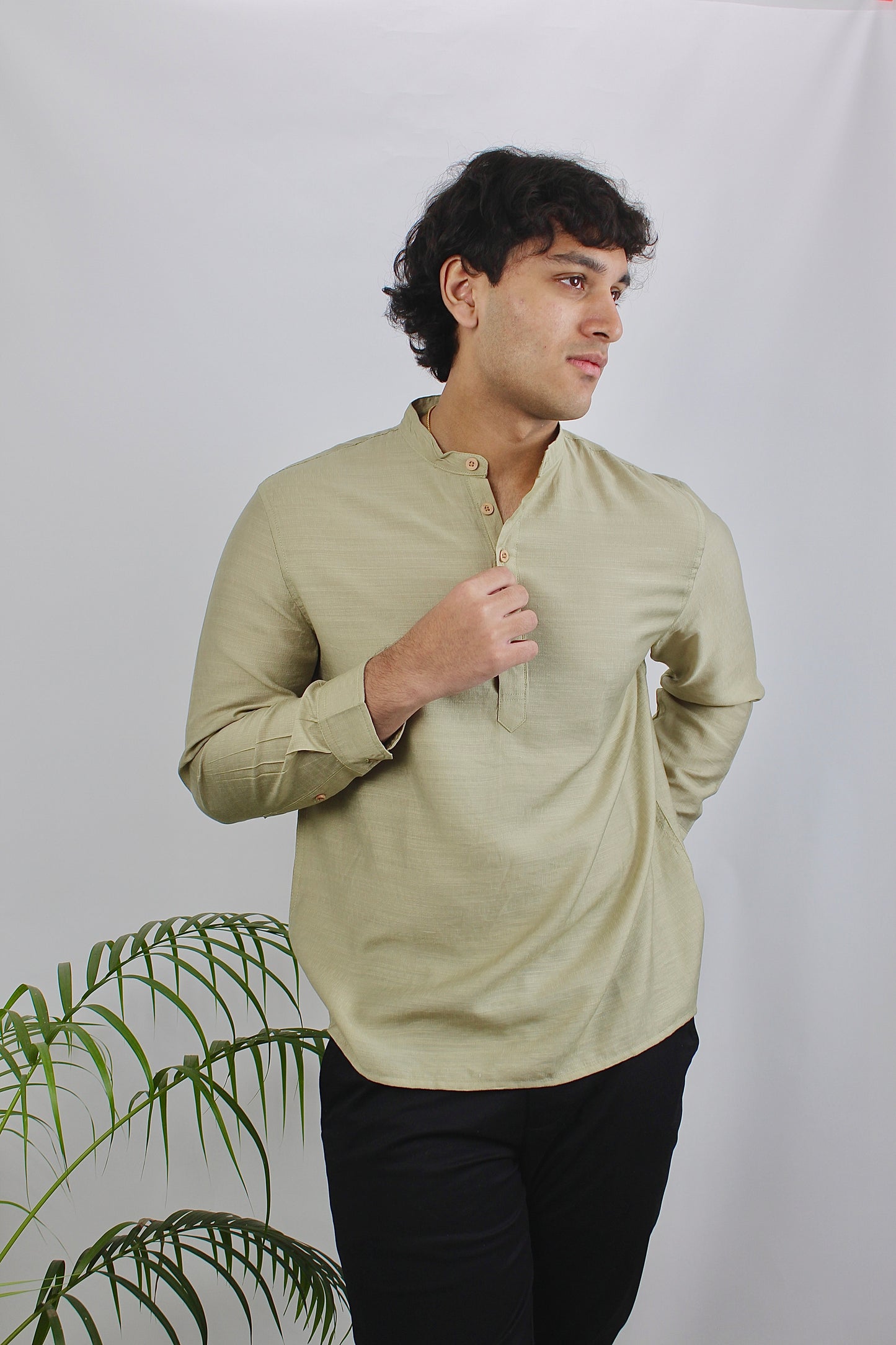 Henley for Men - Sage Green