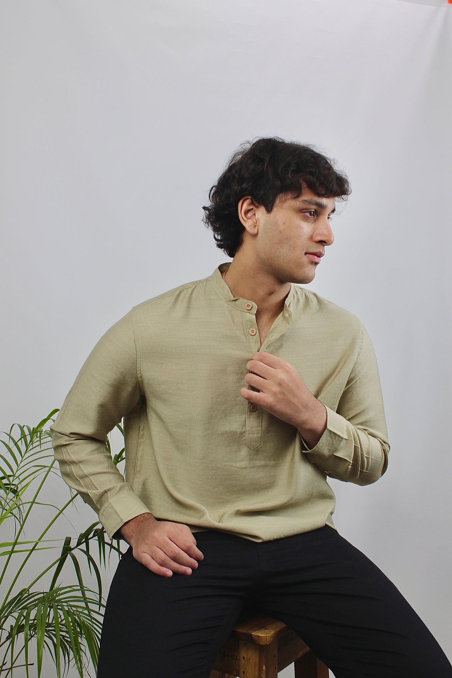 Henley for Men - Sage Green