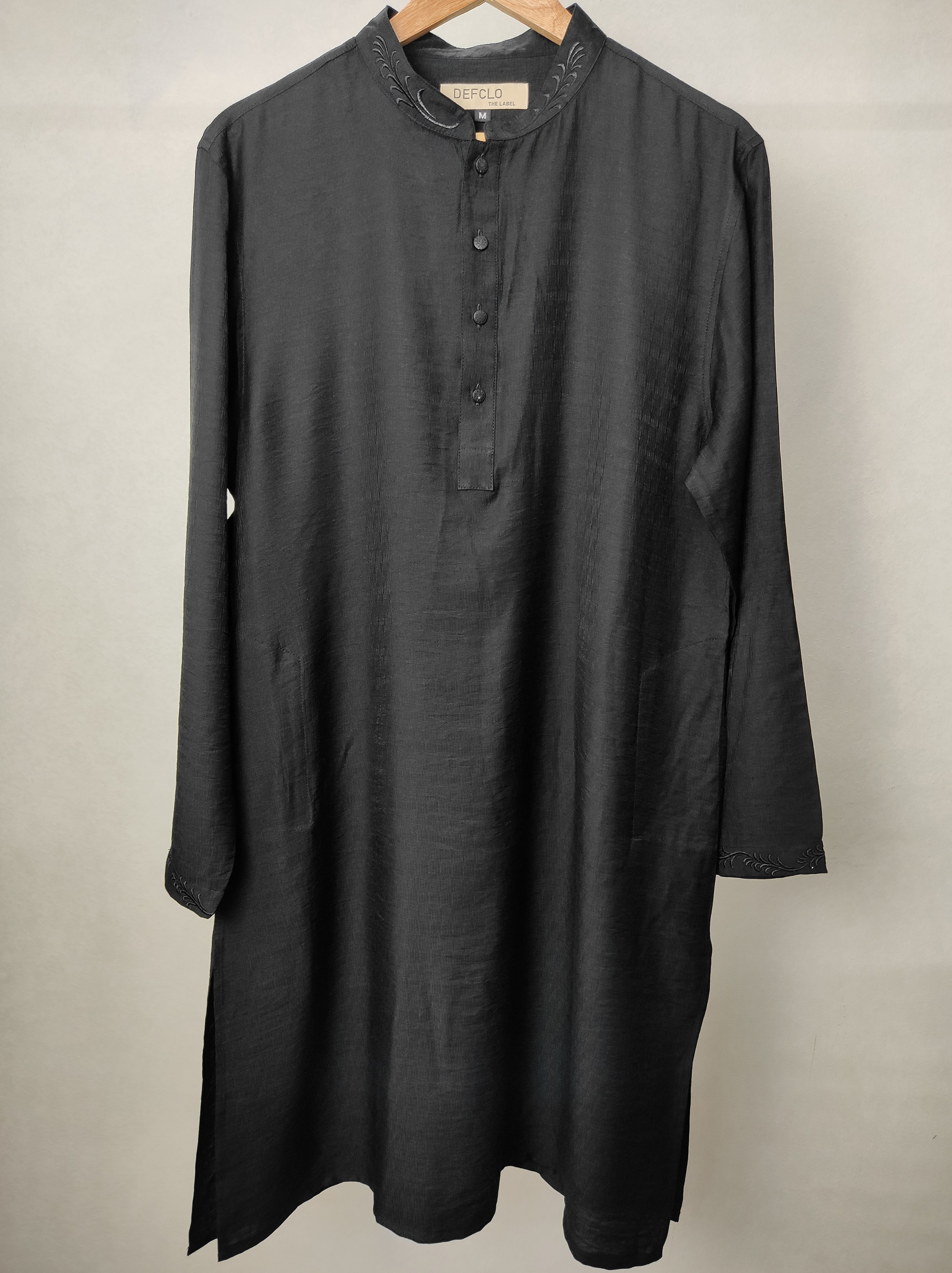 Gurbaz - Midnight Black Embroidered Panjabi