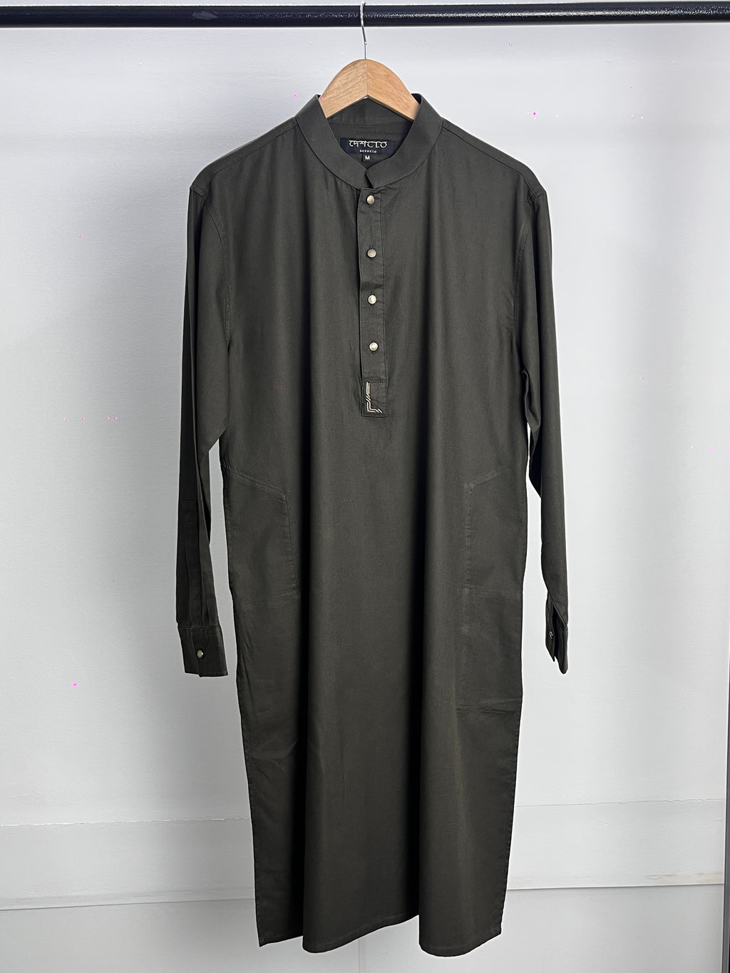 এজরান - ডার্ক অলিভ পাঞ্জাবি 