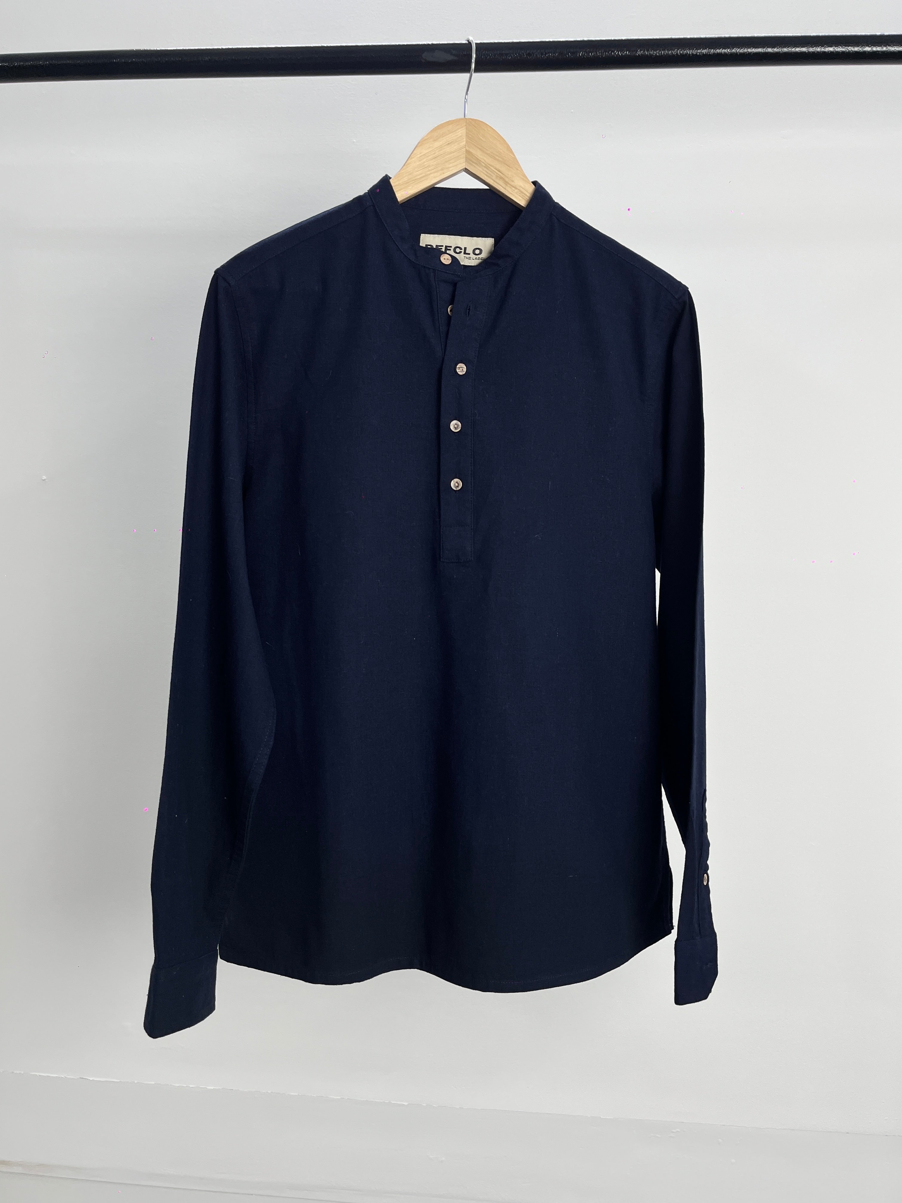 Linen Henley Katua - Deep Navy - Unisex