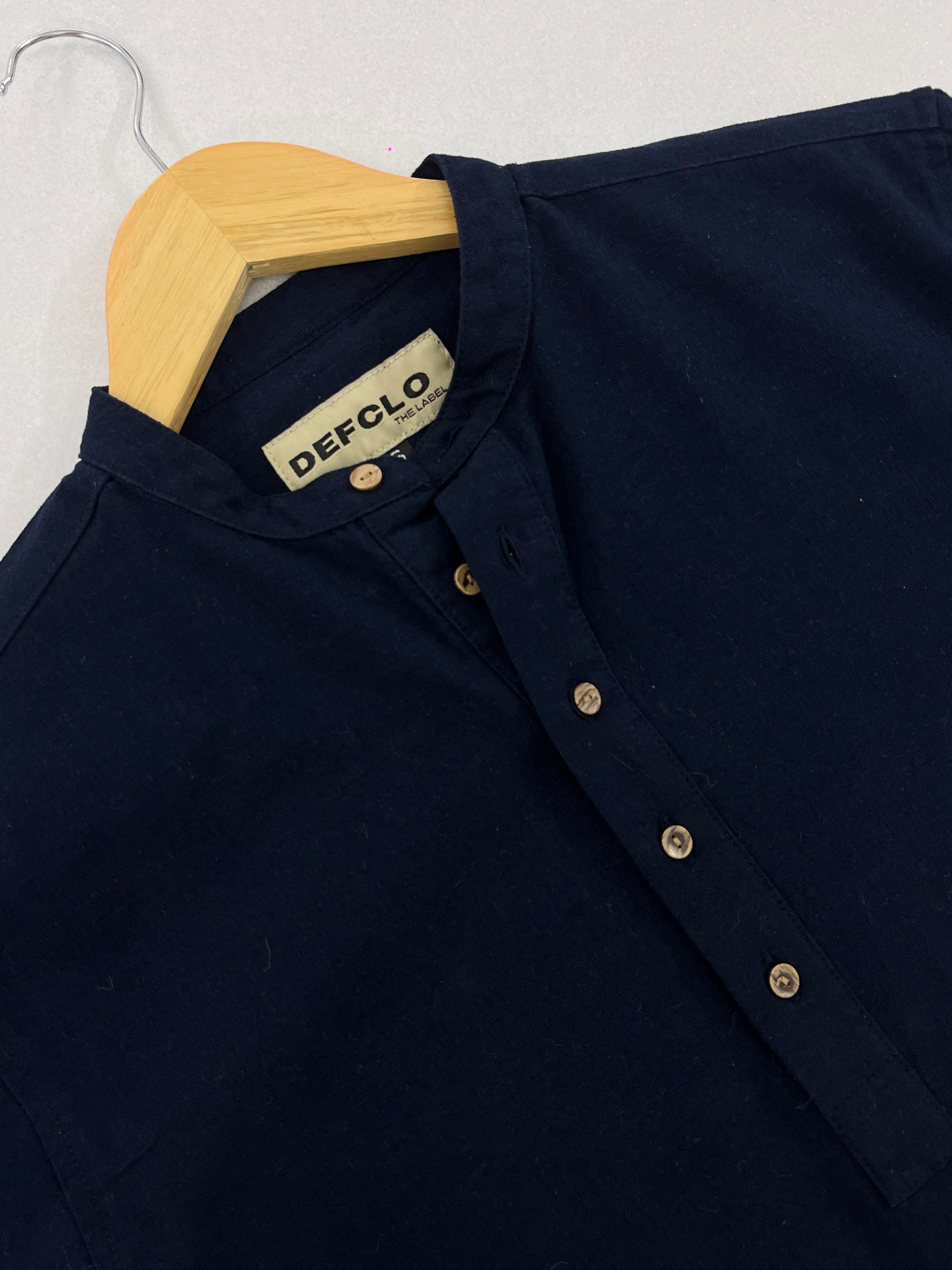 Linen Henley Katua - Deep Navy - Unisex