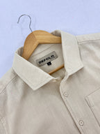 The European Collar - Linen Effect - Long Sleeve Shirt - Butter Yellow - Unisex