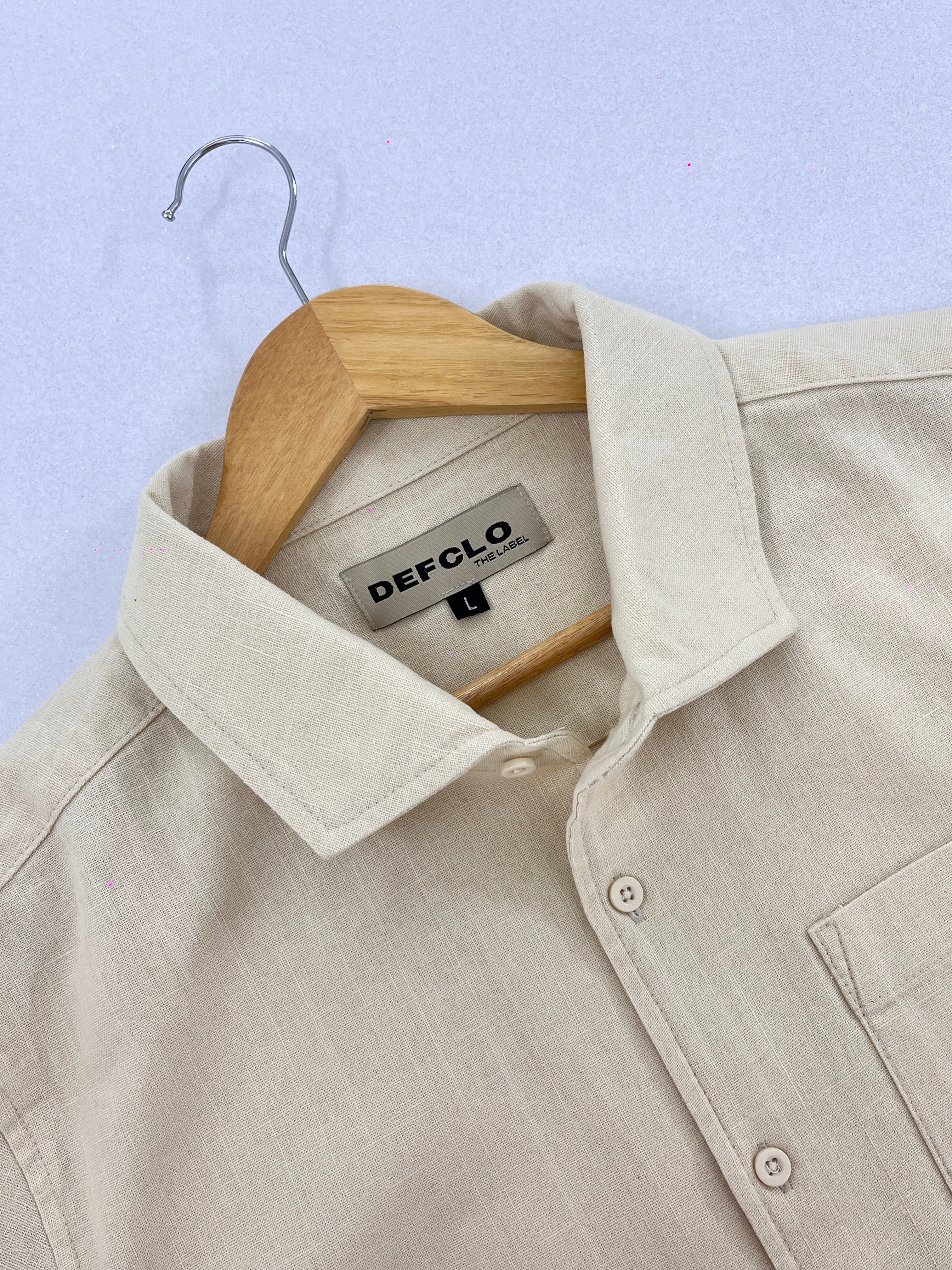 The European Collar - Linen Effect - Long Sleeve Shirt - Butter Yellow - Unisex
