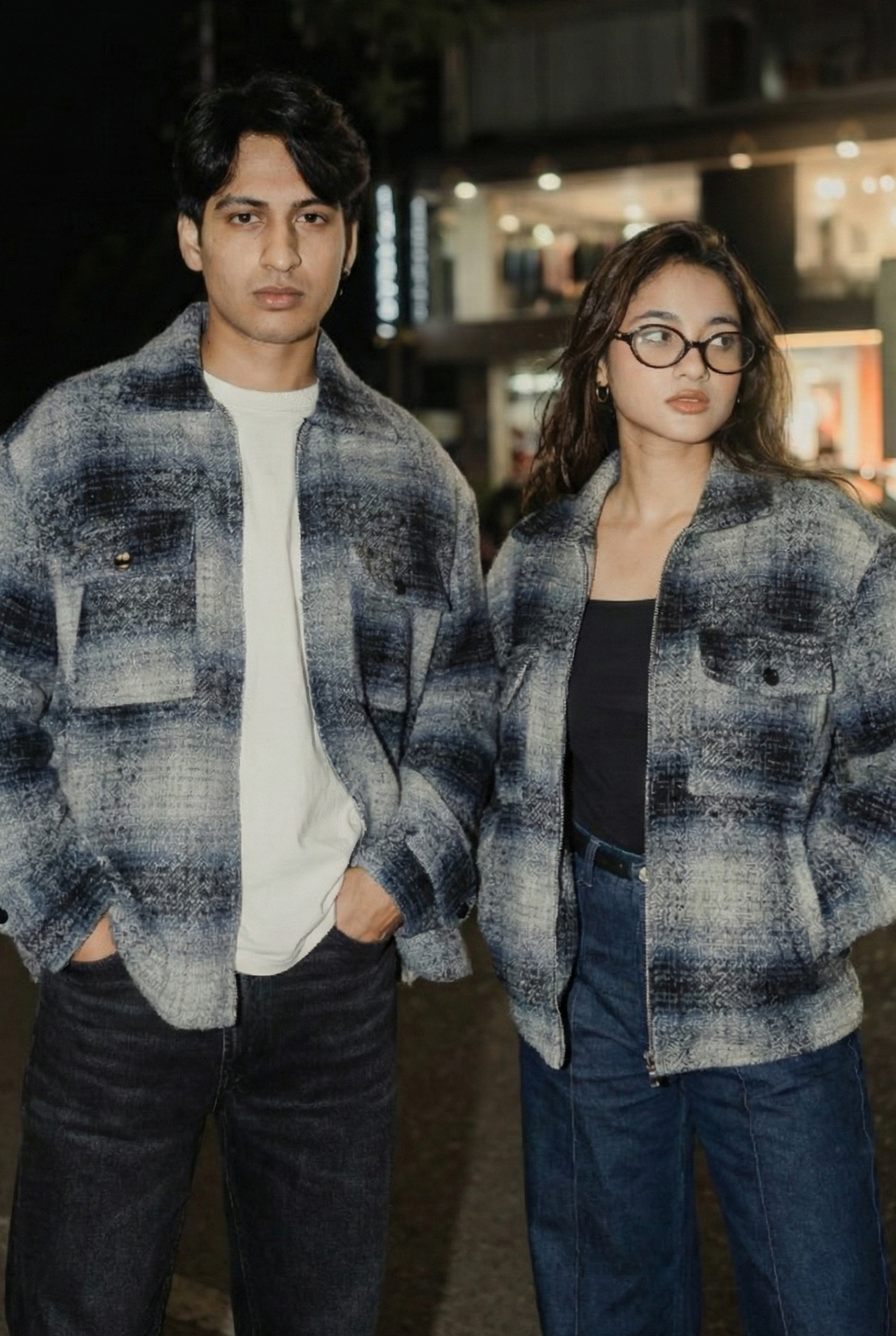 Reykjavík - Weave Textured Jacket - Unisex- Blue