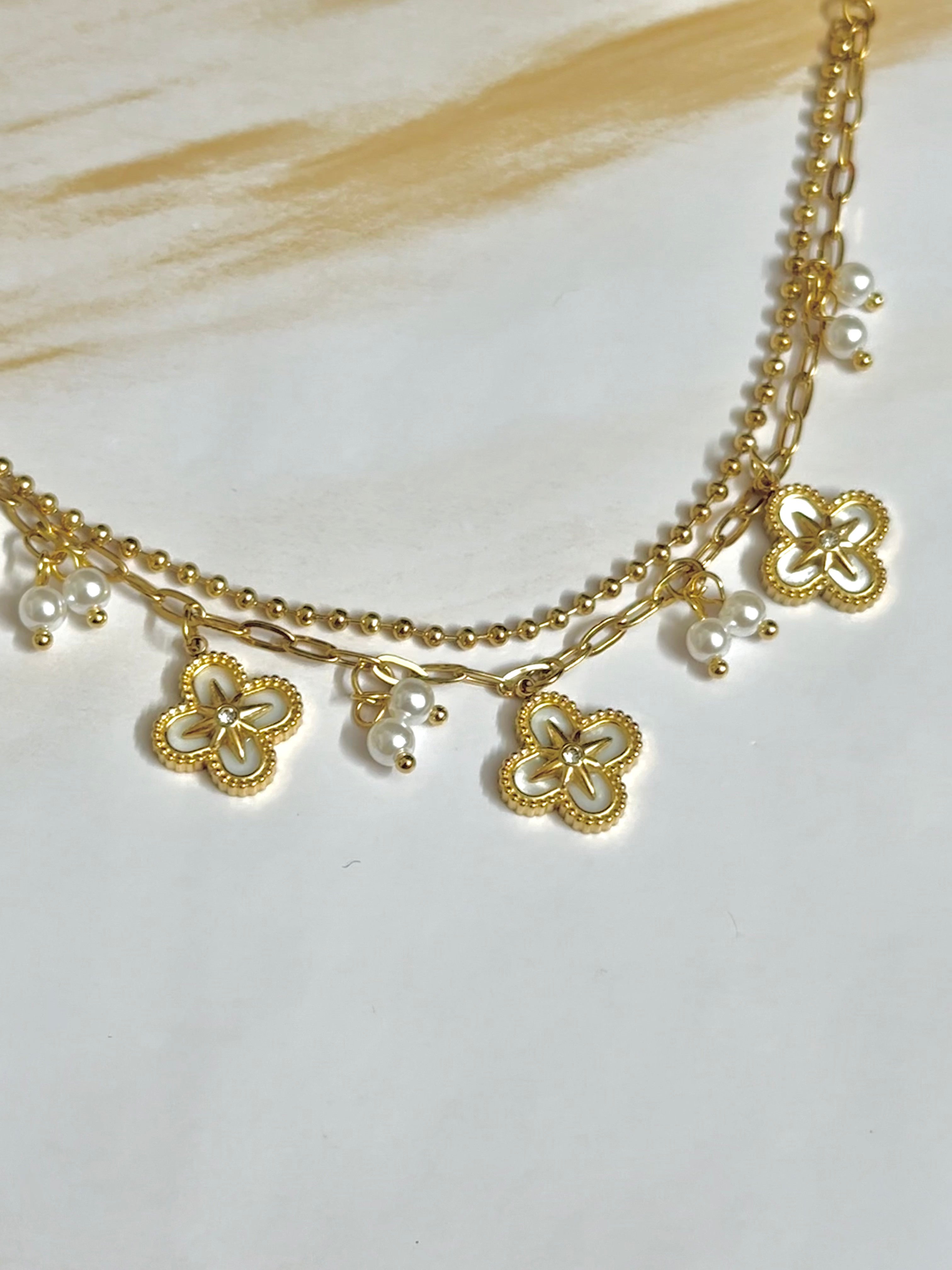 Pearl Clover Bracelet