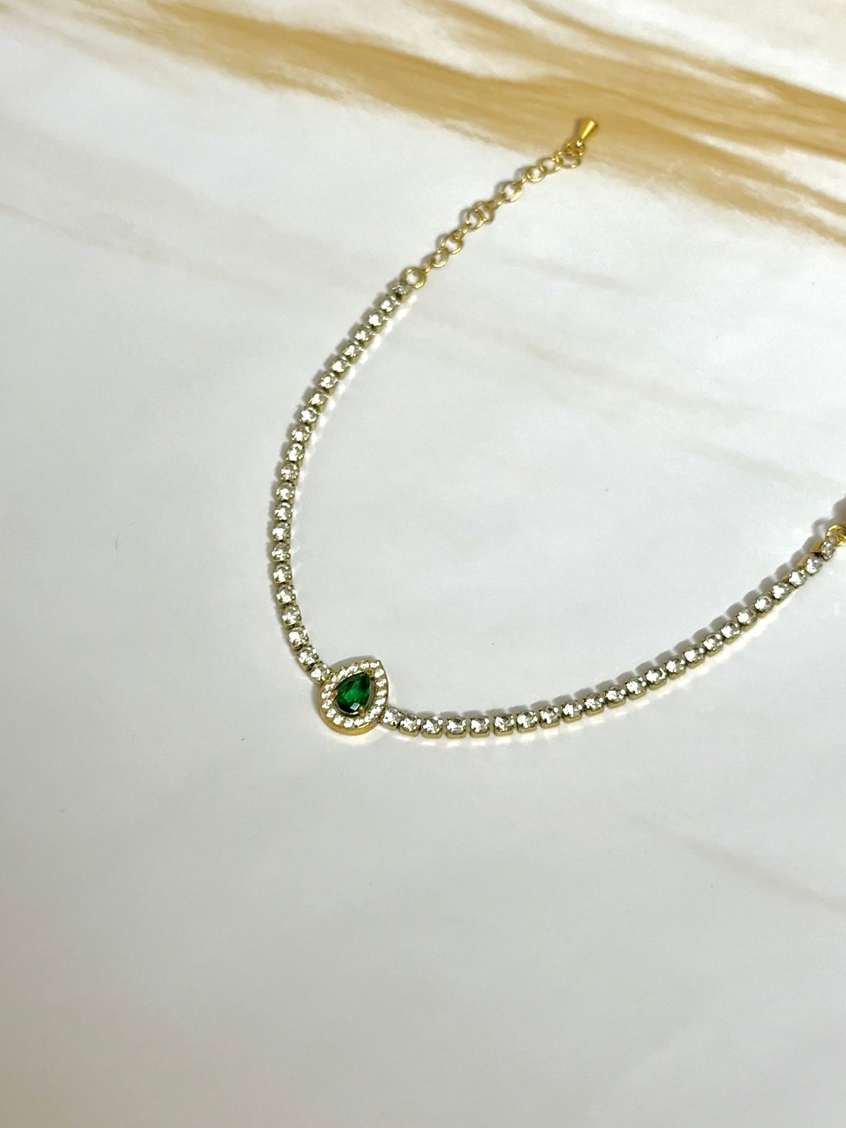 Emerald Drop Tennis Bracelet