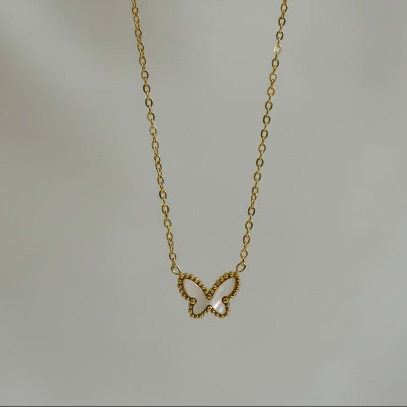 Mini White Butterfly Pendant