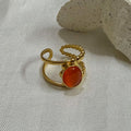 Orange-red cabochon Ring