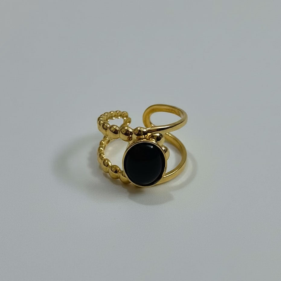 Black Cabochon Ring