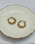 Frost Bead Hoop Earring (14K Gold Plated)