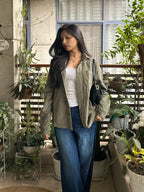 পুরুষদের জন্য ফ্লানেল - নেভি - ডুয়াল পকেট শার্ট