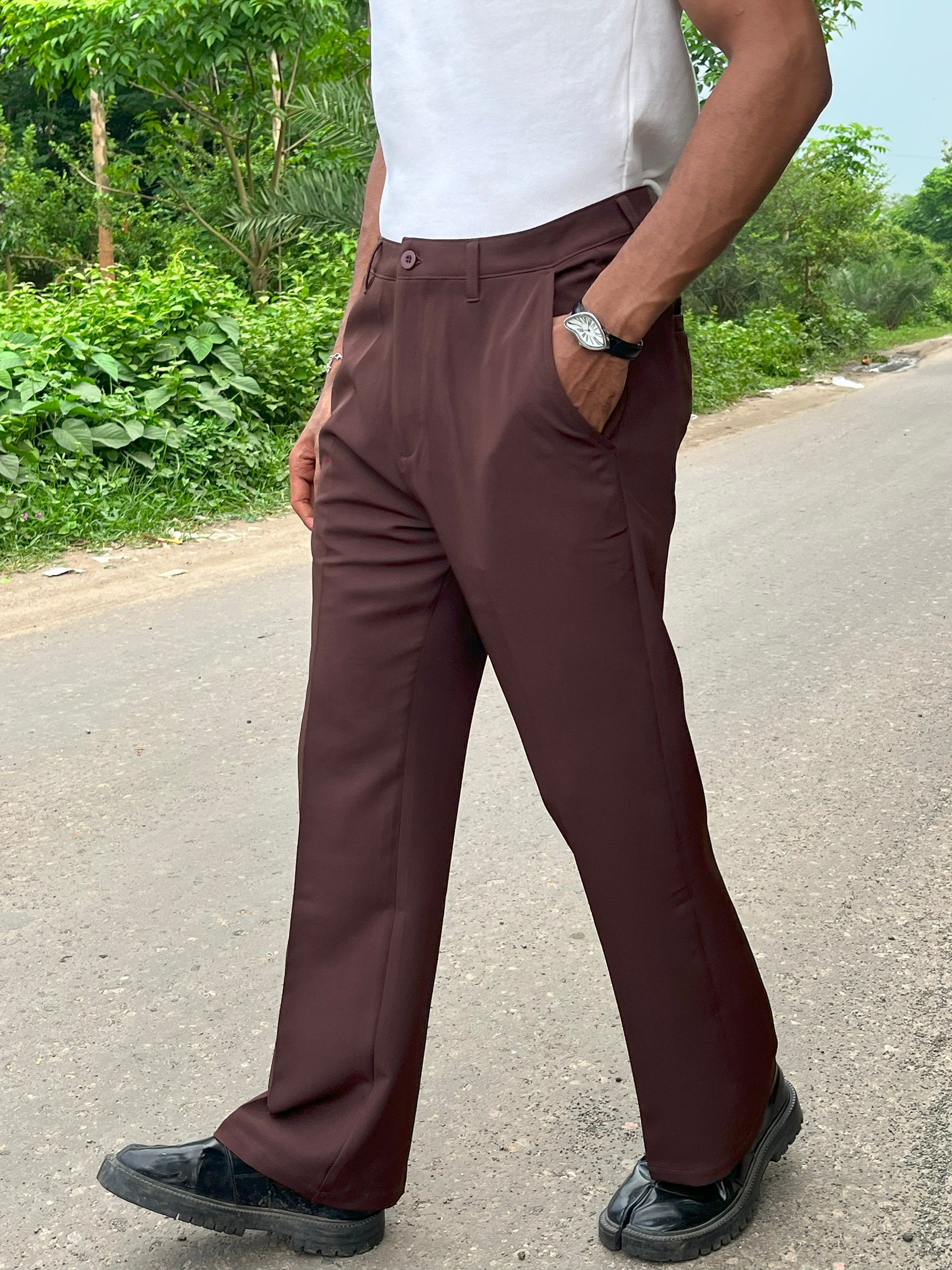 Flared Pants For Men - Espresso