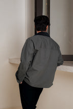 Lightweight Chore Utility Shirt - Charcoal Body with Black Contrast Collar