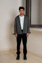 Lightweight Chore Utility Shirt - Charcoal Body with Black Contrast Collar