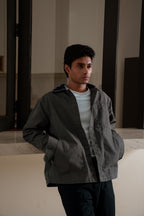 Lightweight Chore Utility Shirt - Charcoal Body with Black Contrast Collar